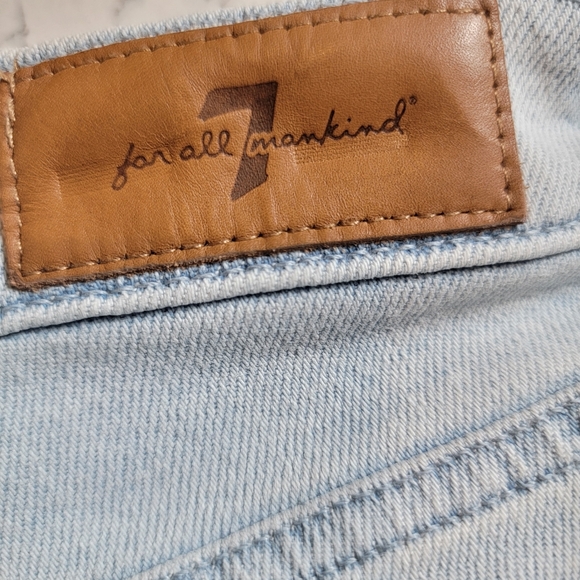 7 For All Mankind Tailorless Dojo Jeans 31 Light Wash Wide Leg Flare - Picture 8 of 16